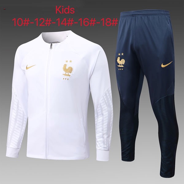 Niños Chandal Francia 2023 Blanco Azul